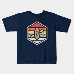 Retro Badge Kayak Kids T-Shirt